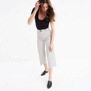 Madewell Langford wide leg crop pants windowpane